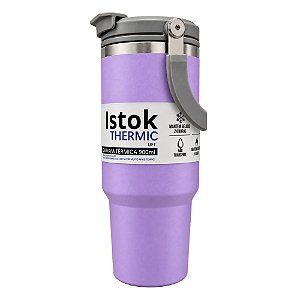 Garrafa Térmica Istok Lift Parede Dupla 900ML Lilás