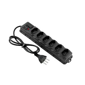 Filtro Linha 6 Tomadas Canaã Bivolt 85CM Preto