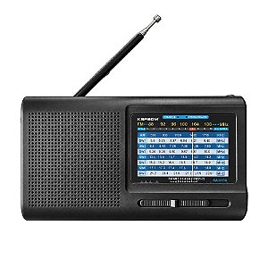 Rádio Portátil Kapbom KA-3196 FM/AM/SW1-7 Preto Recarregável