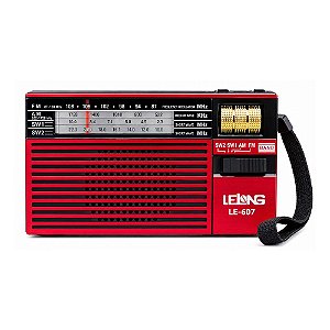Rádio Portátil Lelong LE-607 AM/FM/SW Vermelho