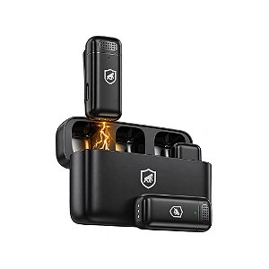 Microfone Sem Fio Lapela Survivor Tipo-C Com Adaptador Lightning Gshield GS-9515