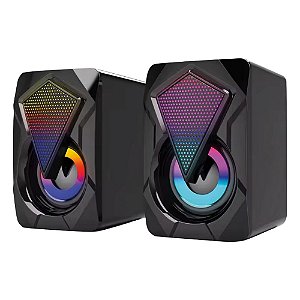 Caixa Som para PC Aitek ACS-4506 com LED RGB Preto