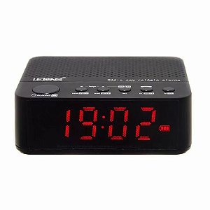 Rádio Relógio Caixa de Som Lelong LE-674 Preto