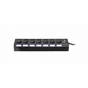 Adaptador Hub Knup HB-T57 7 Portas com Chave USB 2.0 Preto