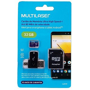 Cartão Memória Multilaser MC151 C10 32GB