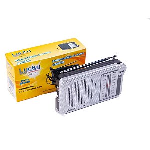 Rádio Portátil Lucky MK-13 AM/FM 2W Cinza