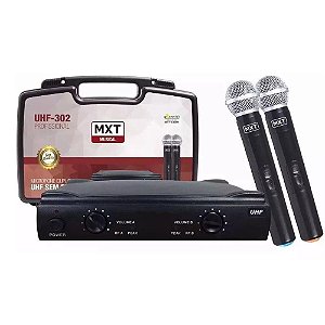 Microfone UHF-302 MXT Duplo Sem Fio 54.1.120