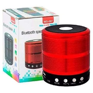 Caixa Som Mini Speaker WS-887 Vermelho