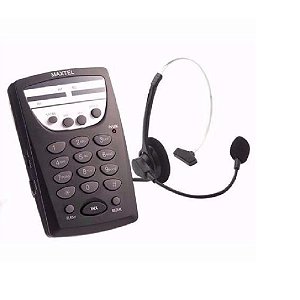 Telefone Headset  Maxtel MT-108 com Fio Preto