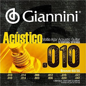 Encordoamento Violão Giannini Acústico GESWA12 Cor