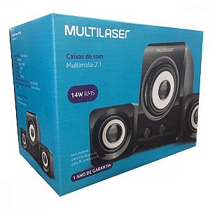 Caixa de Som para PC Multilaser SP172 14W Preto