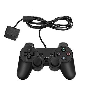Controle PlayStation 2 Xzhang  com Fio Preto