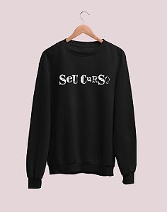 Moletom Básico Flanelado - Seu Curso (Personalizável) - Nanquim
