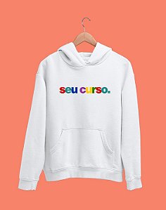 Moletom Canguru Flanelado - Seu Curso (Personalizável) - Aquarela