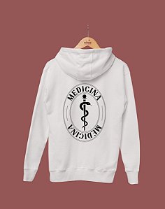 OUTLET - Moletom Canguru - Medicina - Branco (TROCA NÃO DISPONÍVEL) - PEÇA ÚNICA