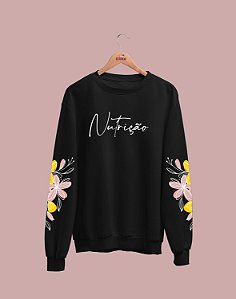 OUTLET - Moletom Básico - Nutrição - Delicado - Preto (TROCA NÃO DISPONÍVEL) - PEÇA ÚNICA