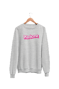OUTLET - Moletom Básico - Medicina - Barbie - Mescla (TROCA NÃO DISPONÍVEL) - PEÇA ÚNICA
