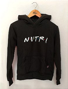 OUTLET - Moletom Canguru - Nutrição - Friends - Preto (TROCA NÃO DISPONÍVEL) - PEÇA ÚNICA