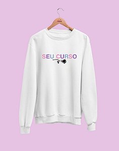 Moletom Básico Flanelado - Seu curso (Personalizável) - Florescer
