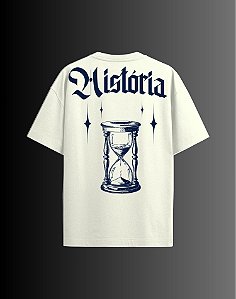 Camisa Oversized - História - Bling - Off White