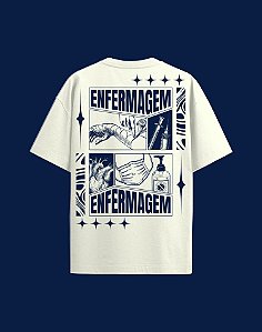 Camisa Oversized - Enfermagem - Recortes - Off White
