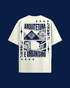 Camisa Oversized - Arquitetura e Urbanismo - Recortes - Off White