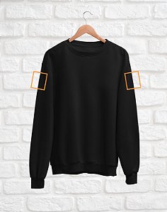 Moletom Básico Personalizado - Estampa Costas e Mangas