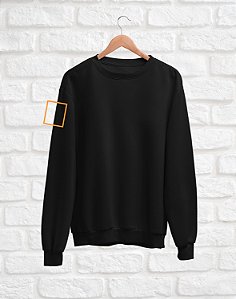 Moletom Básico Personalizado - Estampa Costas e Manga