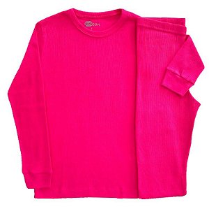 Conjunto Blusa e Calça Canelado Pink Tamanho 4 ao 8
