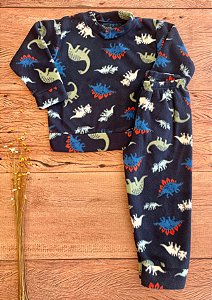 Conjunto Soft Infantil Dinossauros Azul Marinho