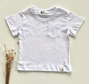 Camiseta Infantil com Bolsinho Branca