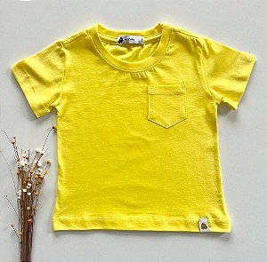 Camiseta Infantil com Bolsinho Amarela
