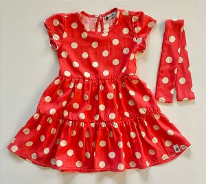 Vestido Infantil Três Marias Laranja Poá