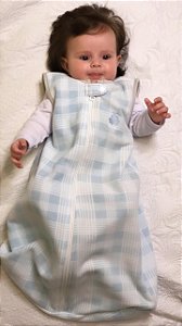 Saco de Dormir Bebê em Soft Xadrez Azul