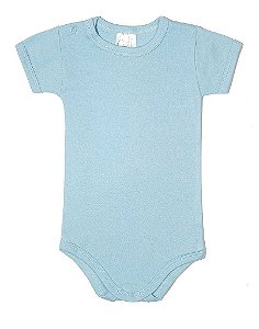 Body Manga Curta Bebê Azul Claro