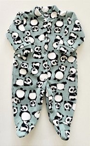 Macacão Soft Bebê Menino Ursinho Panda