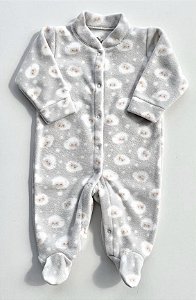 Macacão Soft Bebê Unissex Cinza Ovelhinhas