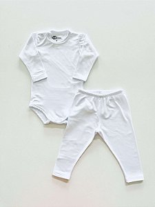 Conjunto Térmico Infantil Body e Calça Branco
