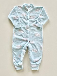 Macacão Soft Infantil Azul Bebê Estampa Ursinhos