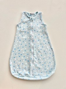Saco de Dormir Bebê em Soft Azul Claro Estampa Poá