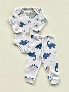 Conjunto Body e Calça Infantil Canelado Baby Dino