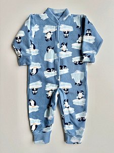 Macacão Soft Infantil Azul Escuro Pinguim