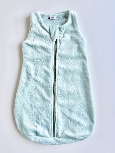 Saco de Dormir Bebê Cor Verde Água em Fleece Céu 3D