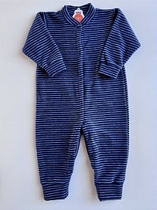 Macacão Infantil Soft Listrado Marinho