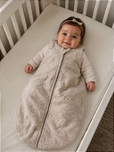 Saco de Dormir Bebê em Fleece Ursinhos Cor Bege Areia