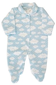 Macacão Soft Bebê Nuvens Azul Bebê