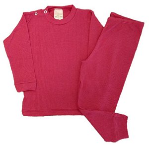 Conjunto Blusa e Calça Canelado Pink 1 ao 3
