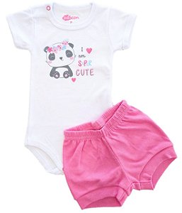 Conjunto Body e Shorts Estampado I am Super Cute