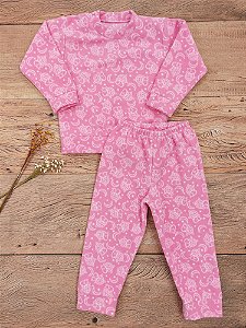 Conjunto Soft Infantil Rosa Chicletes Estampa Carneirinhos