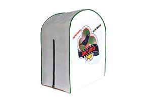 Capa de Gaiola Redonda 1 Fecho Lateral (Branca) Bicudo - com Imagens Variadas